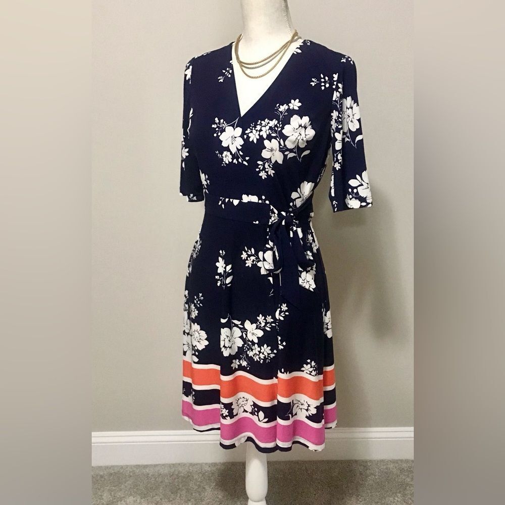 Vince Camuto classic wrap jersey dress